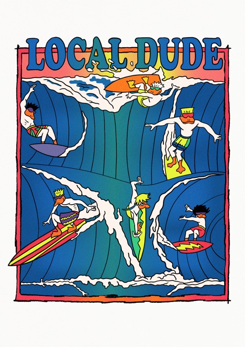 Local Dude surf poster